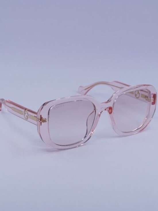Gucci GG1557SK 003 Sunglasses Transparent Nude Square Frame, Pink Lenses main image 12
